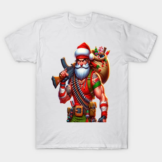 Rambo Santa T-Shirt by TooplesArt